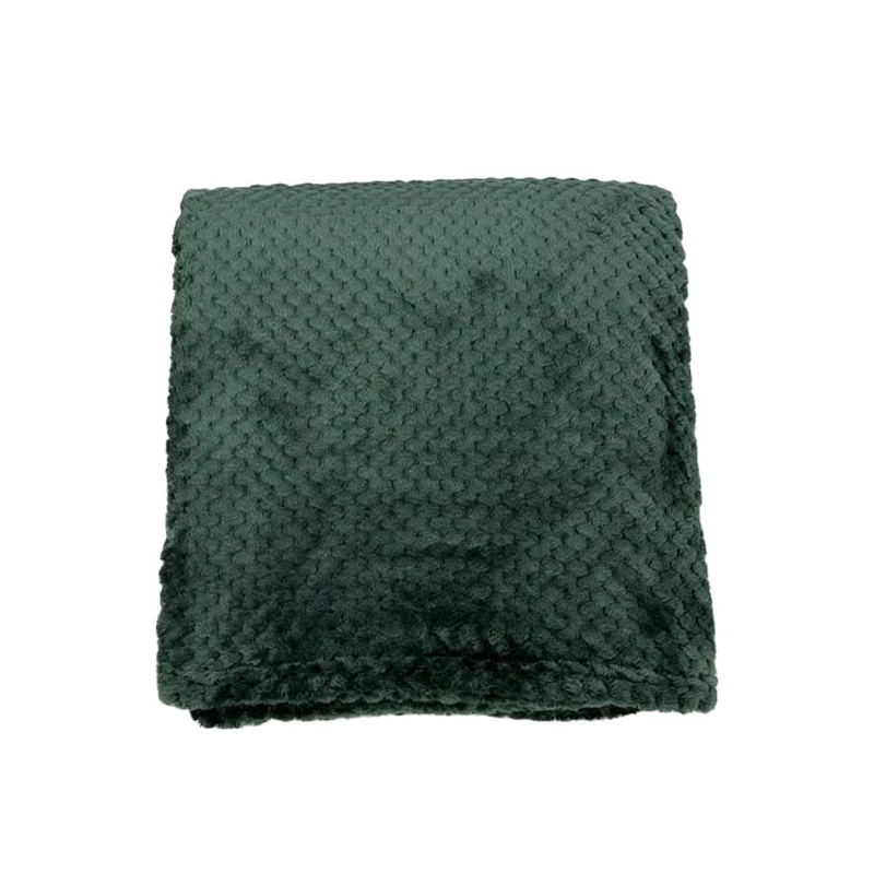 Pleds waffle flannel 150x200cm t.zaļš