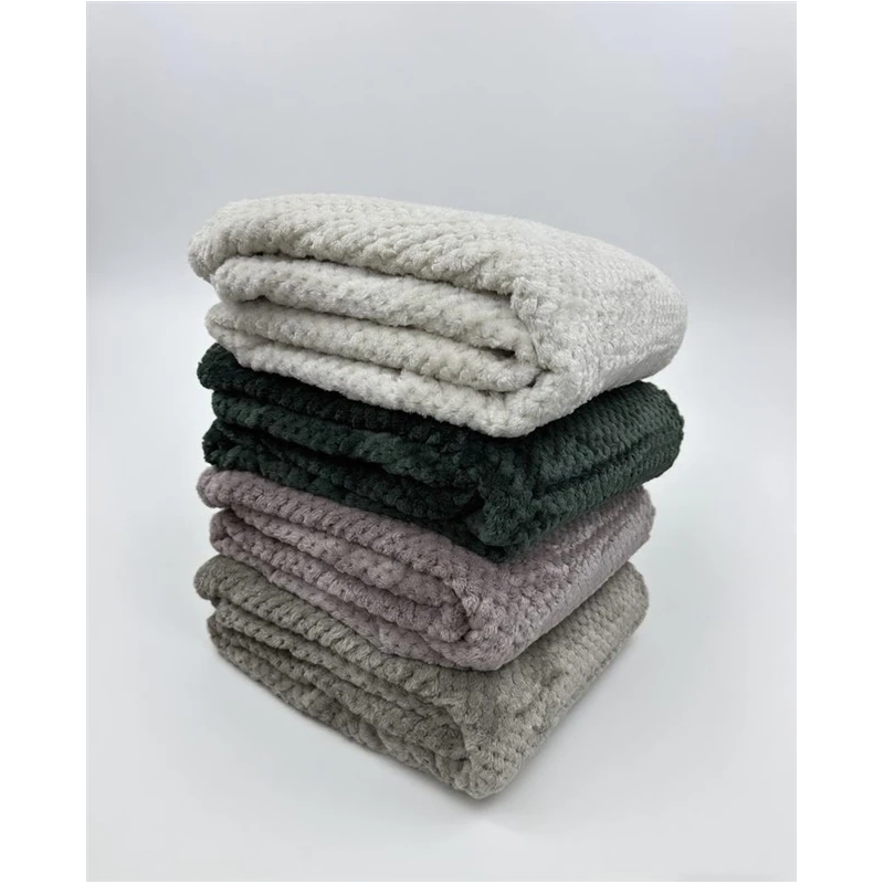 Pleds waffle flannel 150x200cm t.zaļš