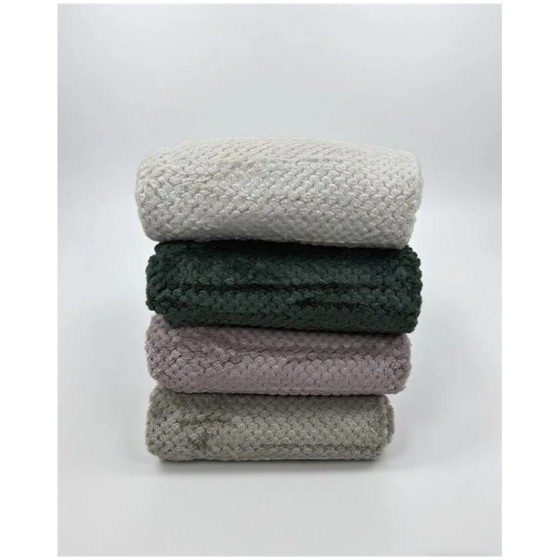 Pleds waffle flannel 150x200cm t.zaļš