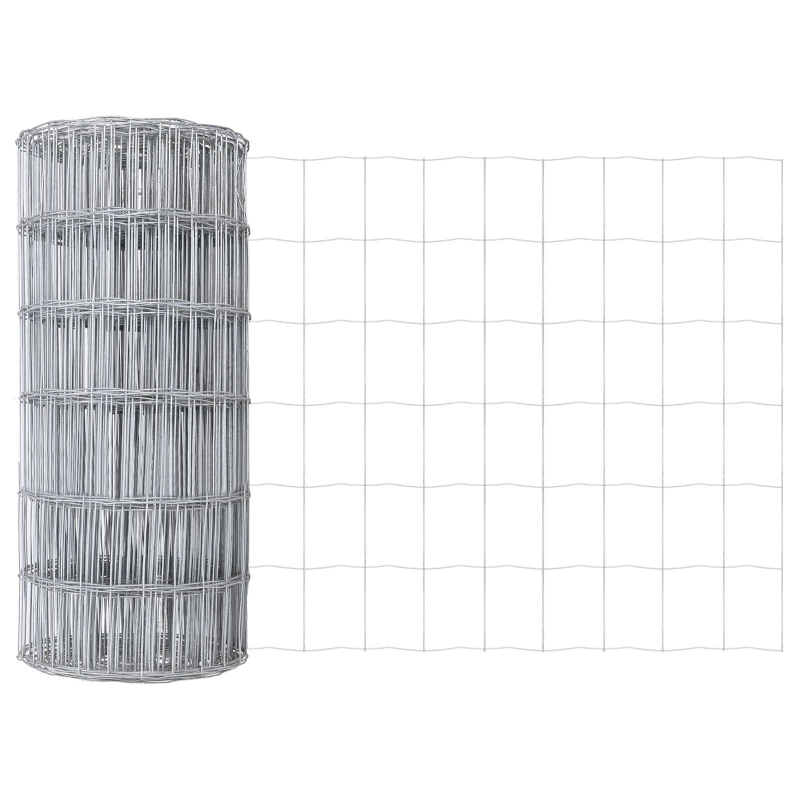 vidaXL Žogs ar stabu Sudraba 0,6 x 50 m Tērauds un PVC