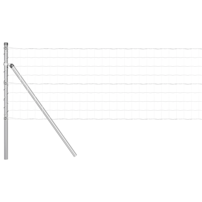 vidaXL Žogs ar stabu Sudraba 0,4 x 50 m Tērauds un PVC
