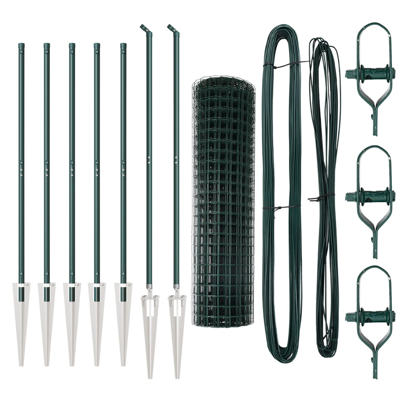 vidaXL Žogs ar stabu Zaļa 1,4 x 10 m Tērauds un PVC