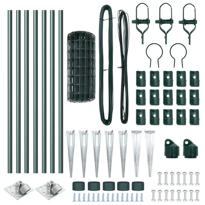 vidaXL Žogs ar stabiem. Zaļa 0.4 x 10 m Tērauds