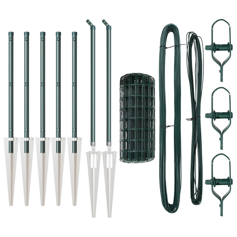 vidaXL Žogs ar stabu Zaļa 0,6 x 10 m Tērauds un PVC