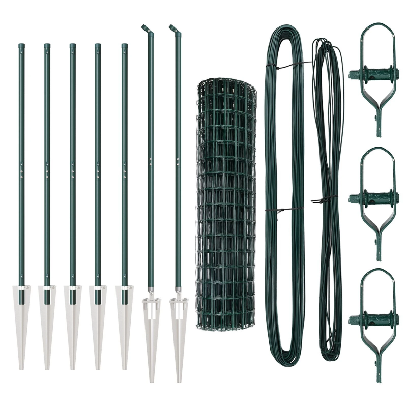 vidaXL Žogs ar stabu Zaļa 1,4 x 10 m Tērauds un PVC