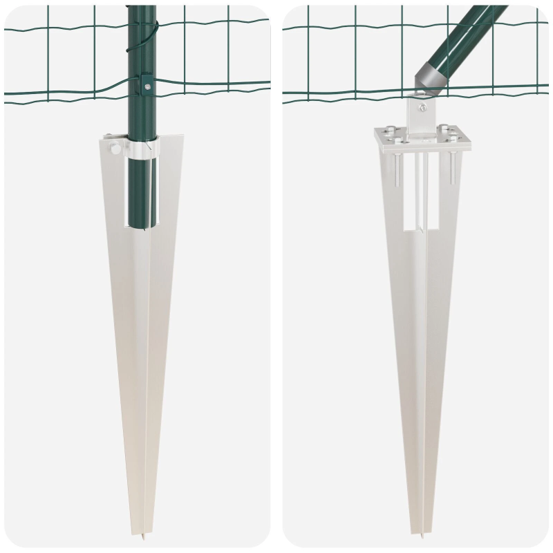 vidaXL Žogs ar stabu Zaļa 1,5 x 10 m Tērauds un PVC