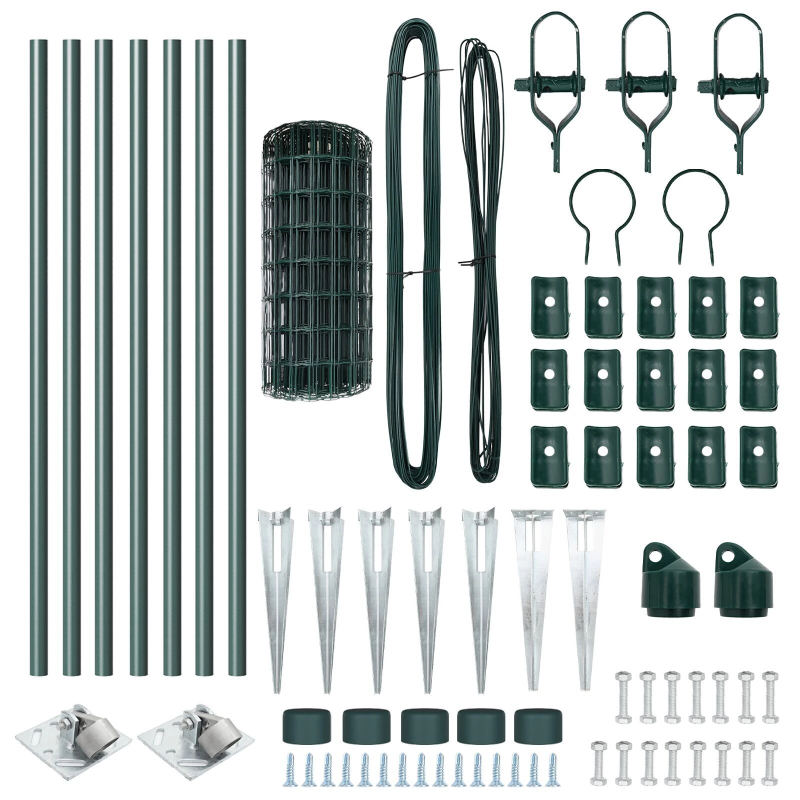 vidaXL Žogs ar stabu Zaļa 0,8 x 10 m Tērauds un PVC