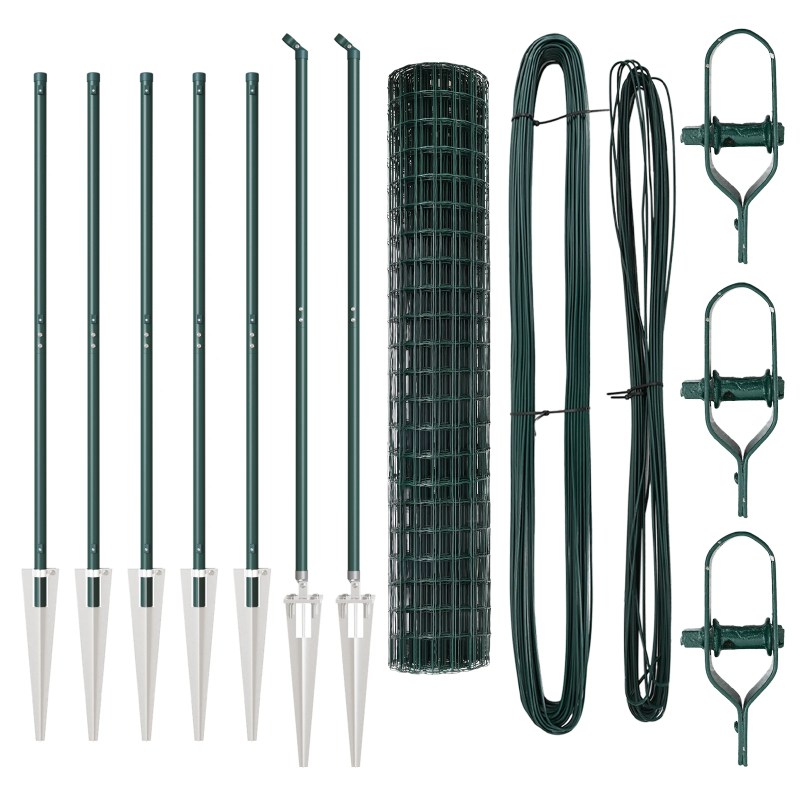 vidaXL Žogs ar stabu Zaļa 1,6 x 10 m Tērauds un PVC