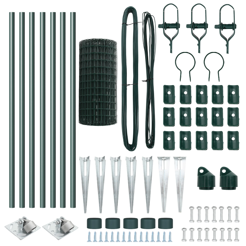 vidaXL Žogs ar stabu Zaļa 0,4 x 10 m Tērauds un PVC