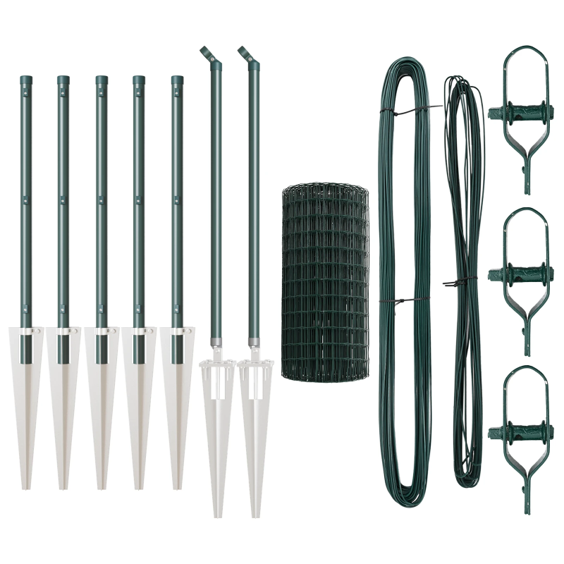 vidaXL Žogs ar stabu Zaļa 0,6 x 10 m Tērauds un PVC