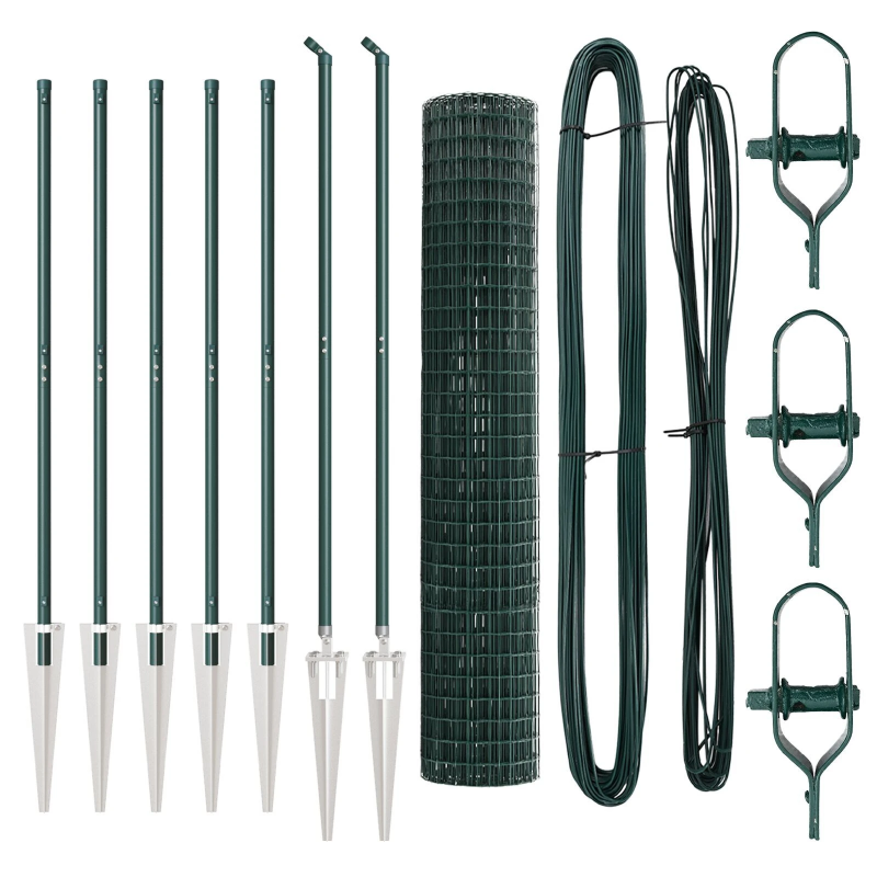 vidaXL Žogs ar stabu Zaļa 1,5 x 10 m Tērauds