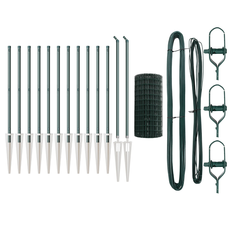 vidaXL Žogs ar stabiem. Zaļa 0.8 x 25 m Tērauds