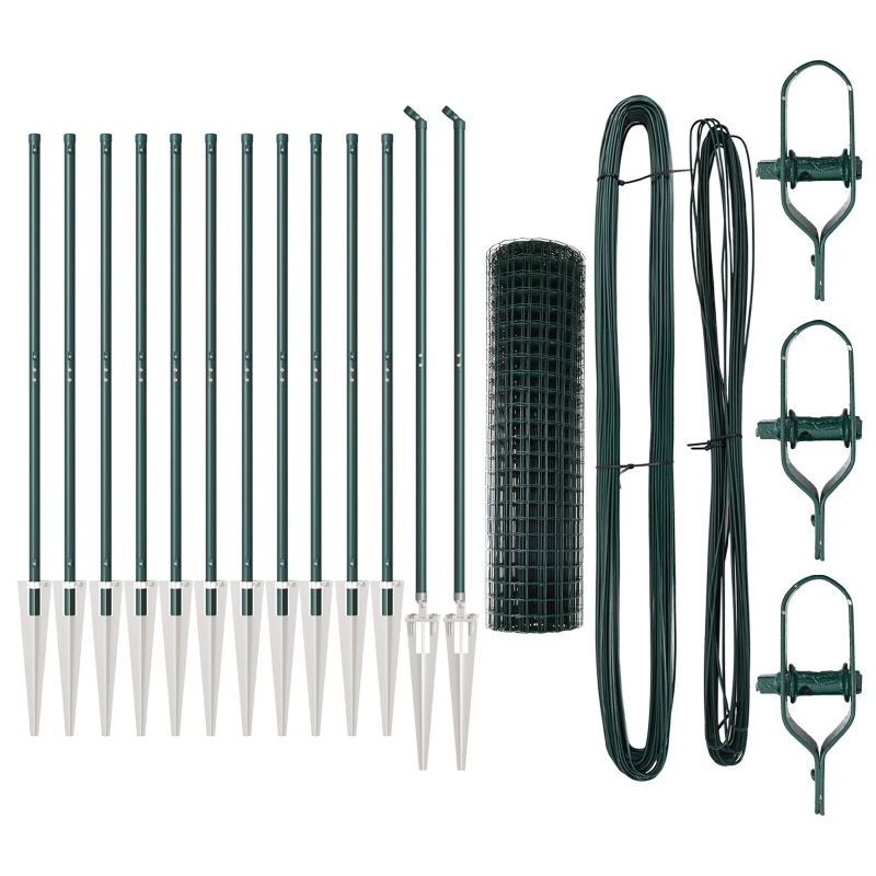 vidaXL Žogs ar stabu Zaļa 1,2 x 25 m Tērauds