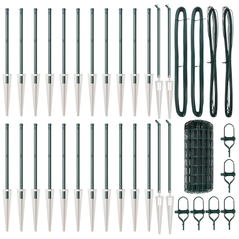 vidaXL Žogs ar stabiem. Zaļa 0.6 x 50 m Tērauds