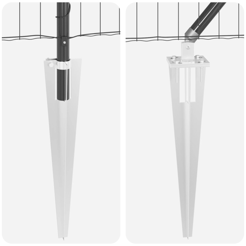 vidaXL Žogs ar stabu Pelēka 0,6 x 10 m Tērauds un PVC