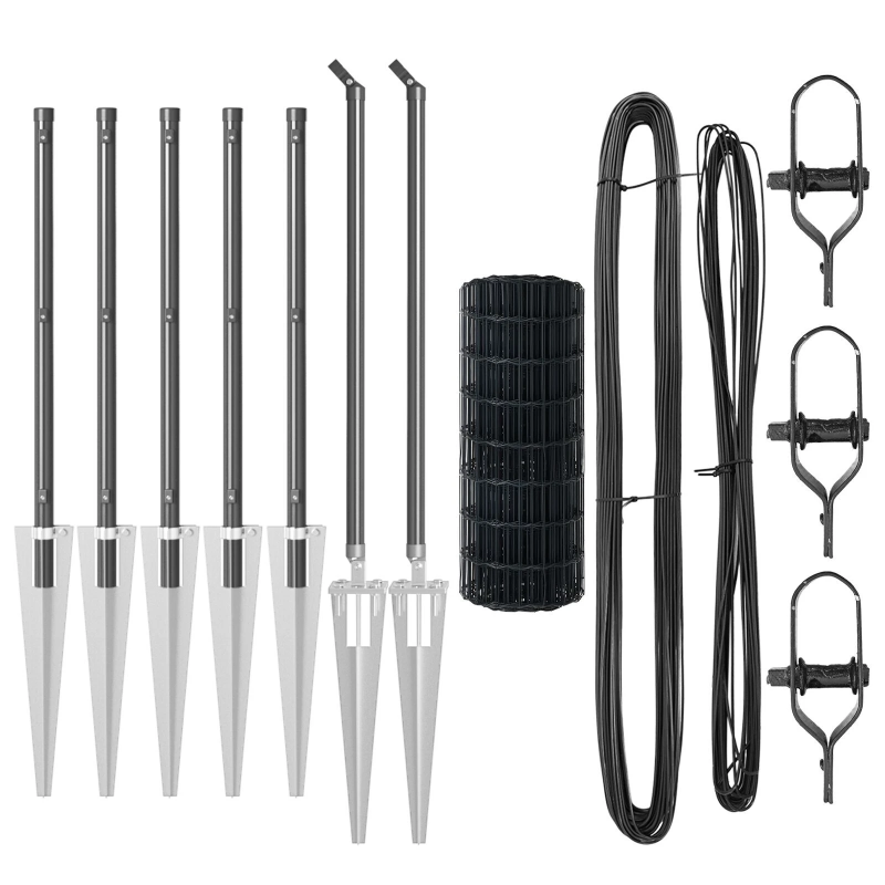 vidaXL Žogs ar stabu Pelēka 0,8 x 10 m Tērauds un PVC