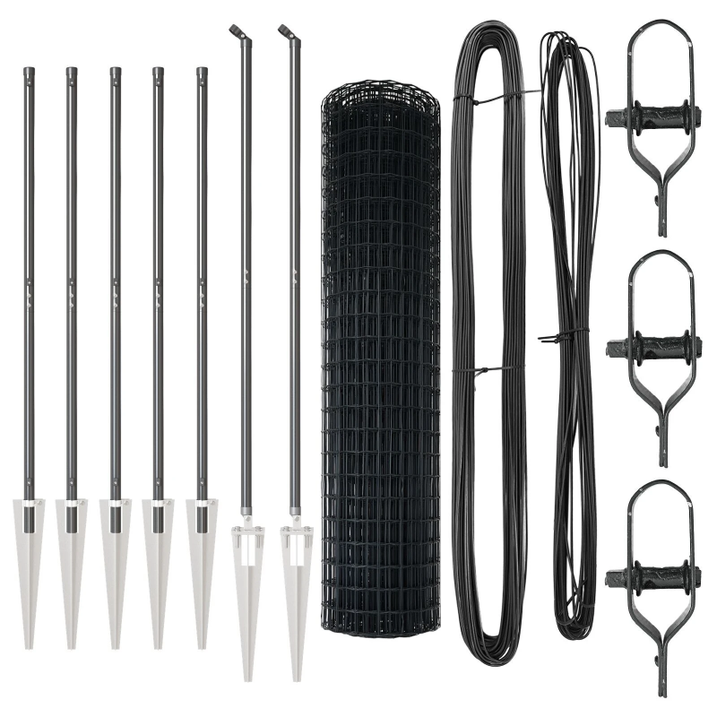 vidaXL Žogs ar stabu Pelēka 1,4 x 10 m Tērauds un PVC