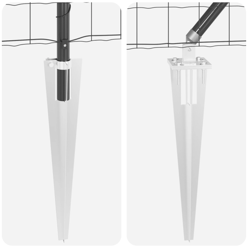 vidaXL Žogs ar stabu Pelēka 1,5 x 10 m Tērauds un PVC