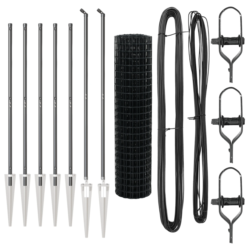 vidaXL Žogs ar stabu Pelēka 1,4 x 10 m Tērauds un PVC