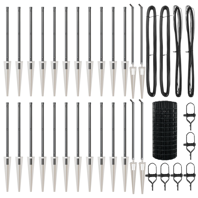 vidaXL Žogs ar stabiem. Pelēka 0.4 x 50 m Tērauds