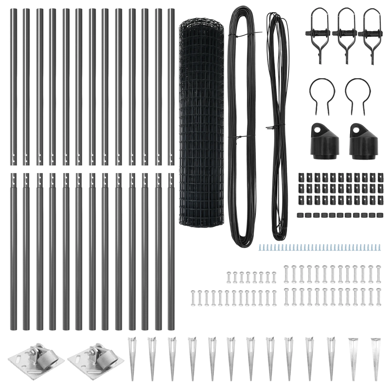 vidaXL Žogs ar stabu Pelēka 1,2 x 25 m Tērauds
