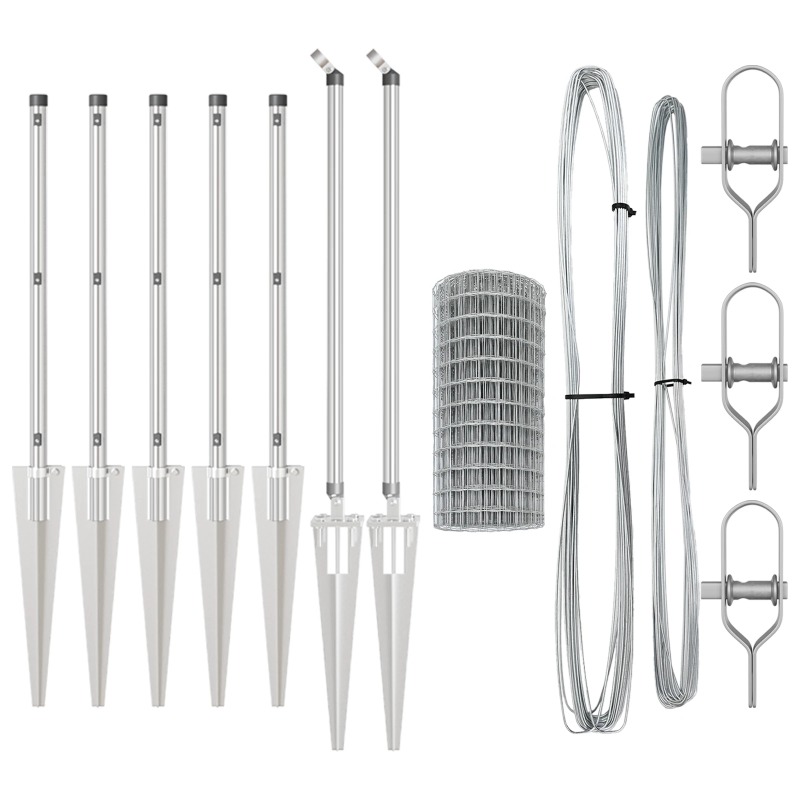 vidaXL Žogs ar stabu Sudraba 0,4 x 10 m Tērauds