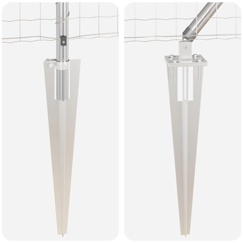 vidaXL Žogs ar stabiem. Sudraba 1.2 x 10 m Tērauds