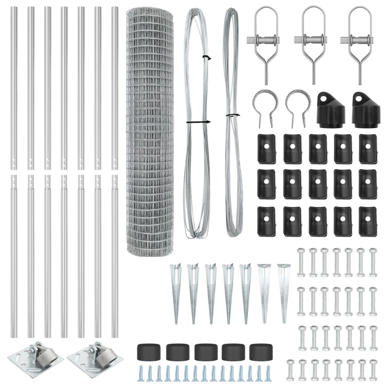 vidaXL Žogs ar stabu Sudraba 1,5 x 10 m Tērauds