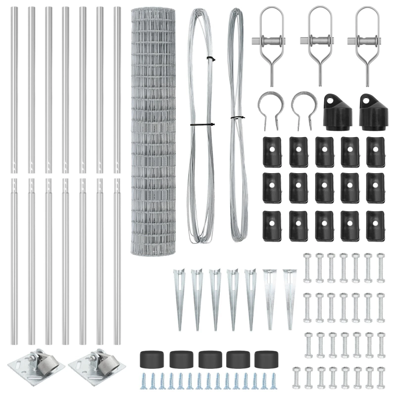 vidaXL Žogs ar stabu Sudraba 1,5 x 10 m Tērauds