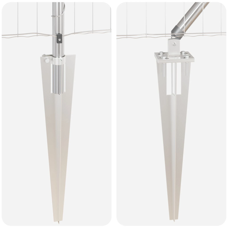 vidaXL Žogs ar stabiem. Sudraba 0.4 x 10 m Tērauds