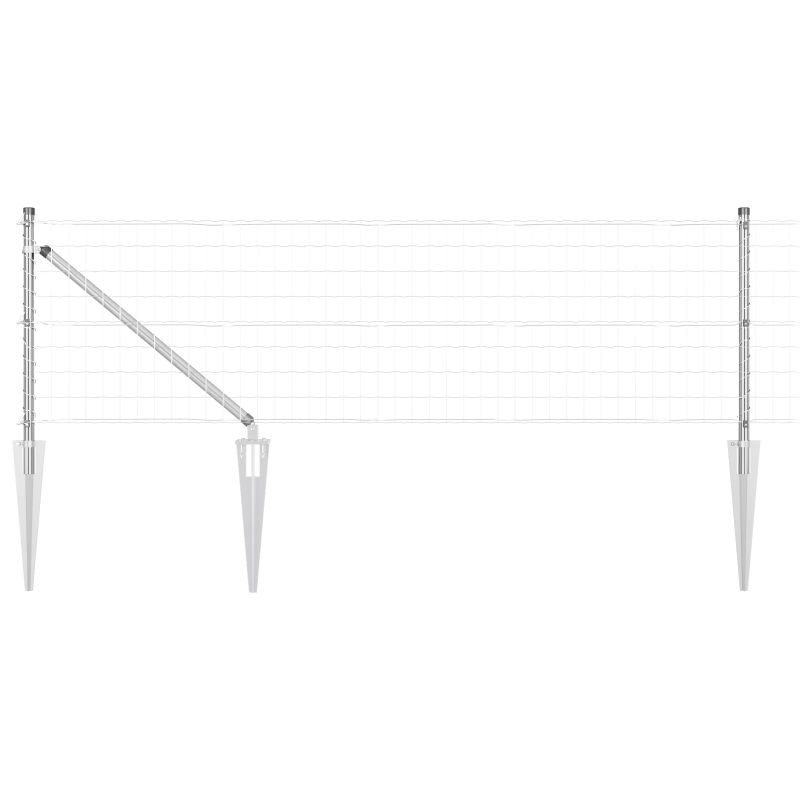 vidaXL Žogs ar stabiem. Sudraba 0.4 x 10 m Tērauds