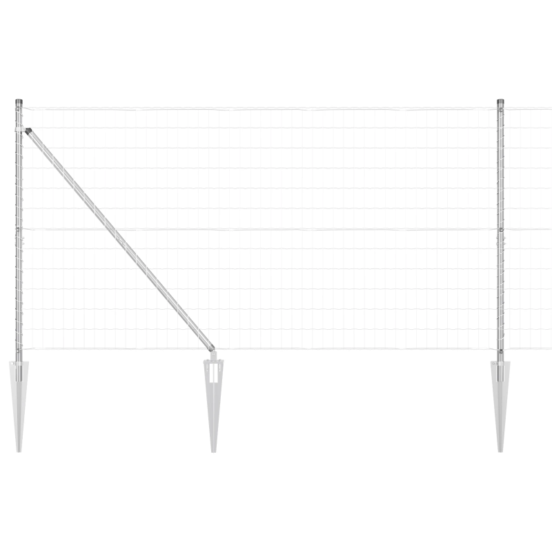 vidaXL Žogs ar stabu Sudraba 1,2 x 10 m Tērauds