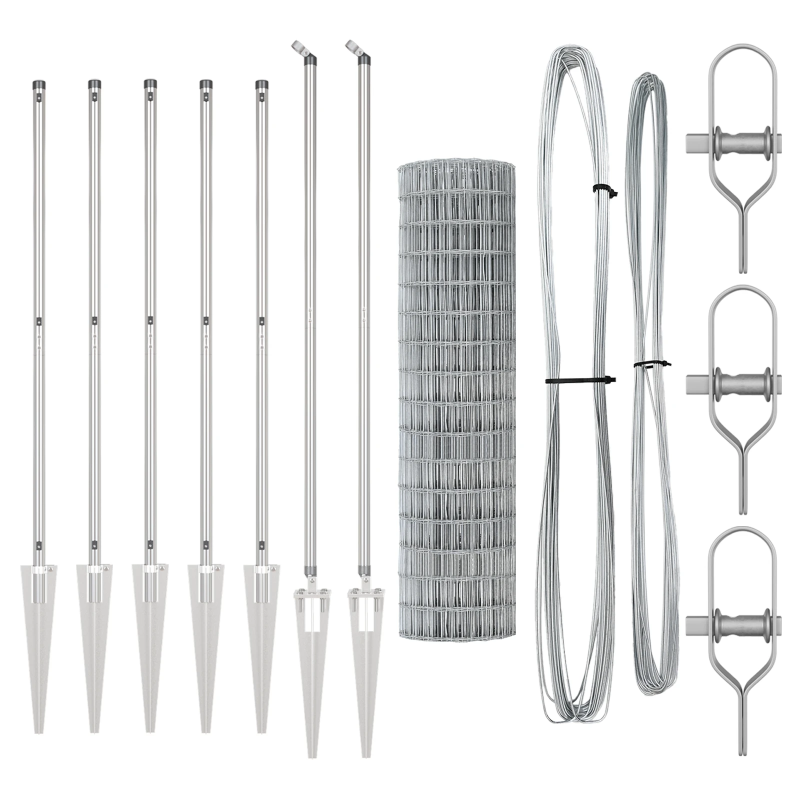 vidaXL Žogs ar stabu Sudraba 1,2 x 10 m Tērauds