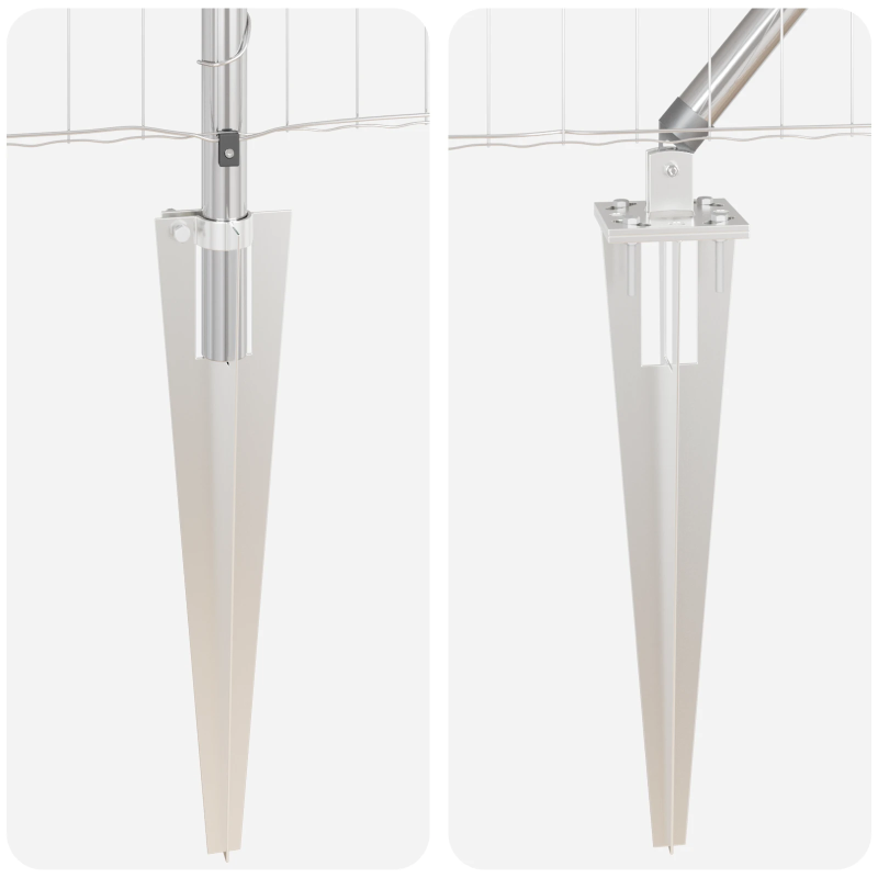 vidaXL Žogs ar stabu Sudraba 1,4 x 10 m Tērauds