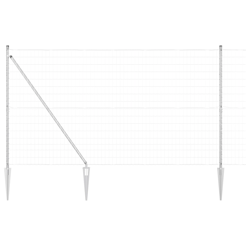vidaXL Žogs ar stabiem. Sudraba 1.5 x 10 m Tērauds
