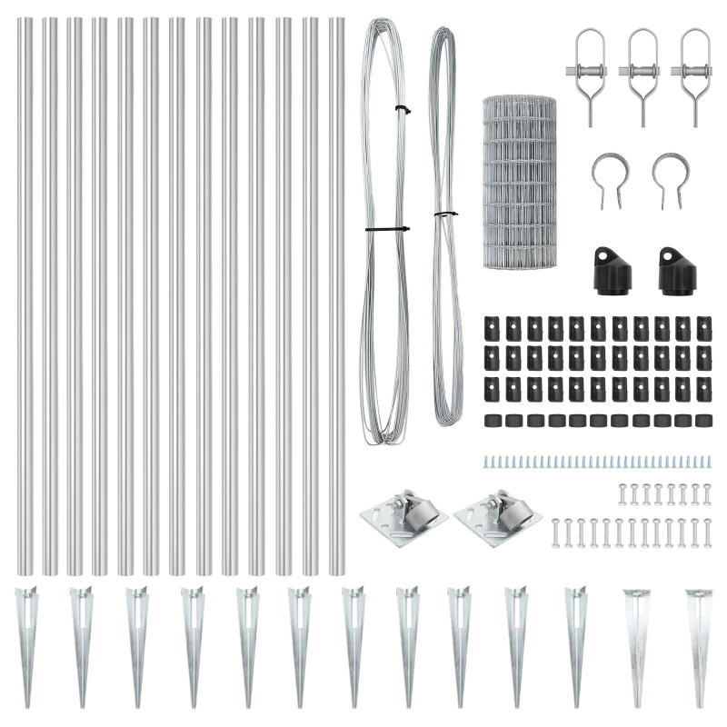 vidaXL Žogs ar stabu Sudraba 0,4 x 10 m Tērauds