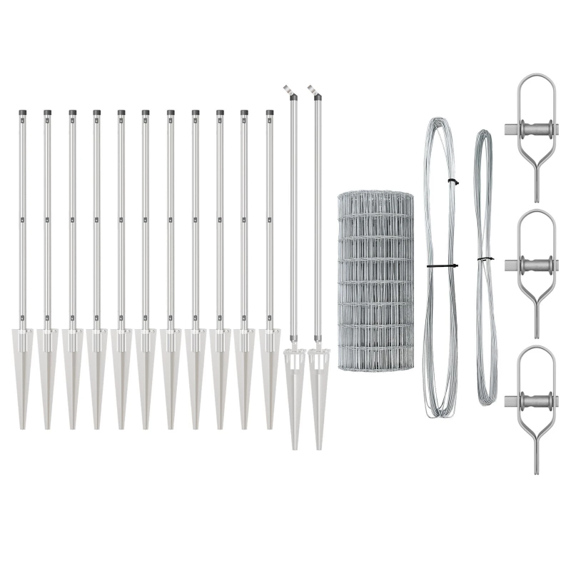 vidaXL Žogs ar stabu Sudraba 0,4 x 10 m Tērauds