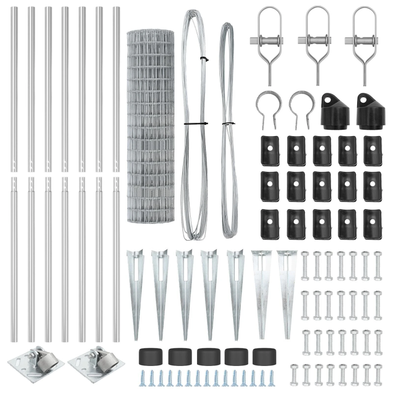 vidaXL Žogs ar stabu Sudraba 1,2 x 10 m Tērauds