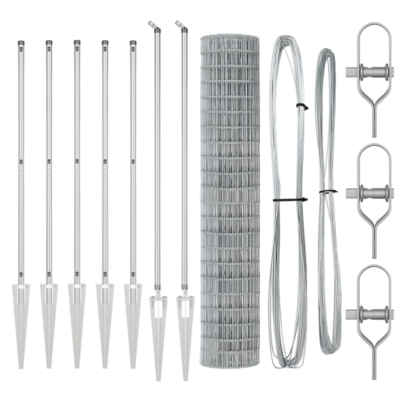 vidaXL Žogs ar stabu Sudraba 1,6 x 10 m Tērauds