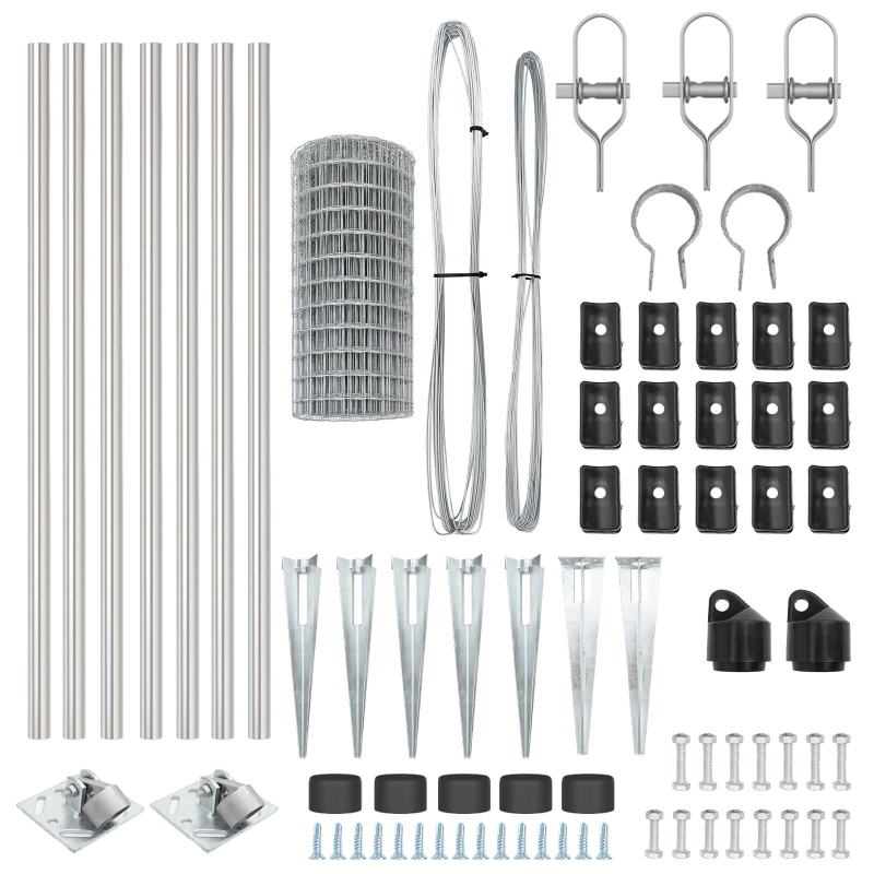 vidaXL Žogs ar stabu Sudraba 0,6 x 10 m Tērauds