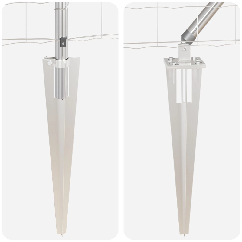 vidaXL Žogs ar stabu Sudraba 0,6 x 10 m Tērauds