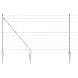 vidaXL Žogs ar stabu Sudraba 1 x 10 m Tērauds
