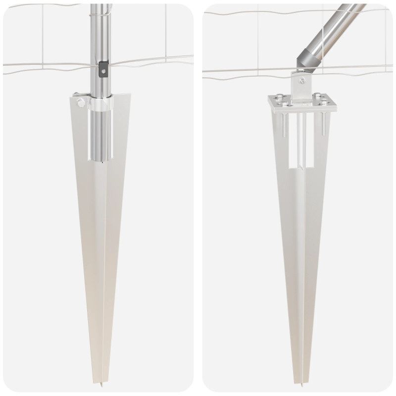 vidaXL Žogs ar stabu Sudraba 1 x 10 m Tērauds