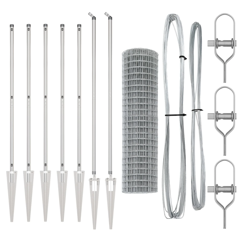 vidaXL Žogs ar stabu Sudraba 1,2 x 10 m Tērauds