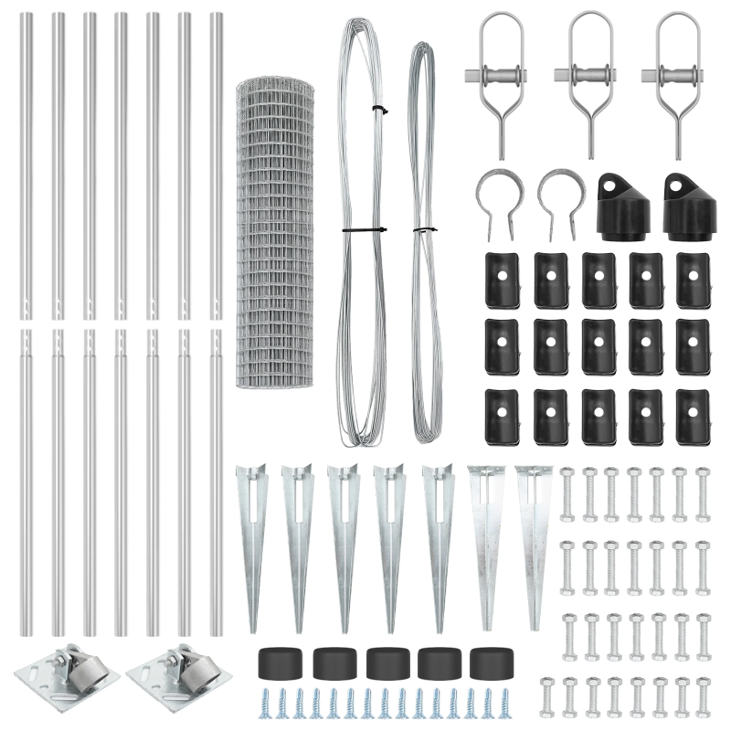 vidaXL Žogs ar stabu Sudraba 1,4 x 10 m Tērauds