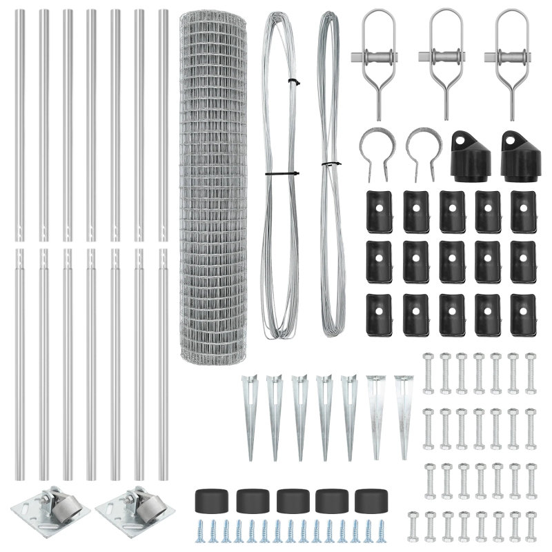 vidaXL Žogs ar stabu Sudraba 1,5 x 10 m Tērauds