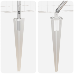 vidaXL Žogs ar stabu Sudraba 0,4 x 25 m Tērauds