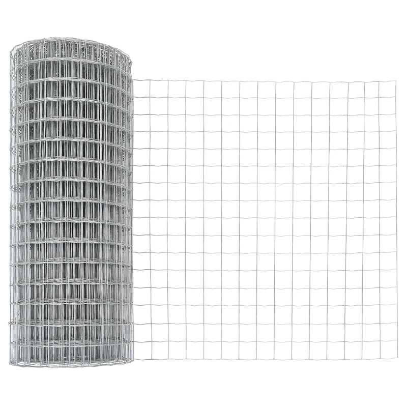 vidaXL Žogs ar stabu Sudraba 0,8 x 25 m Tērauds