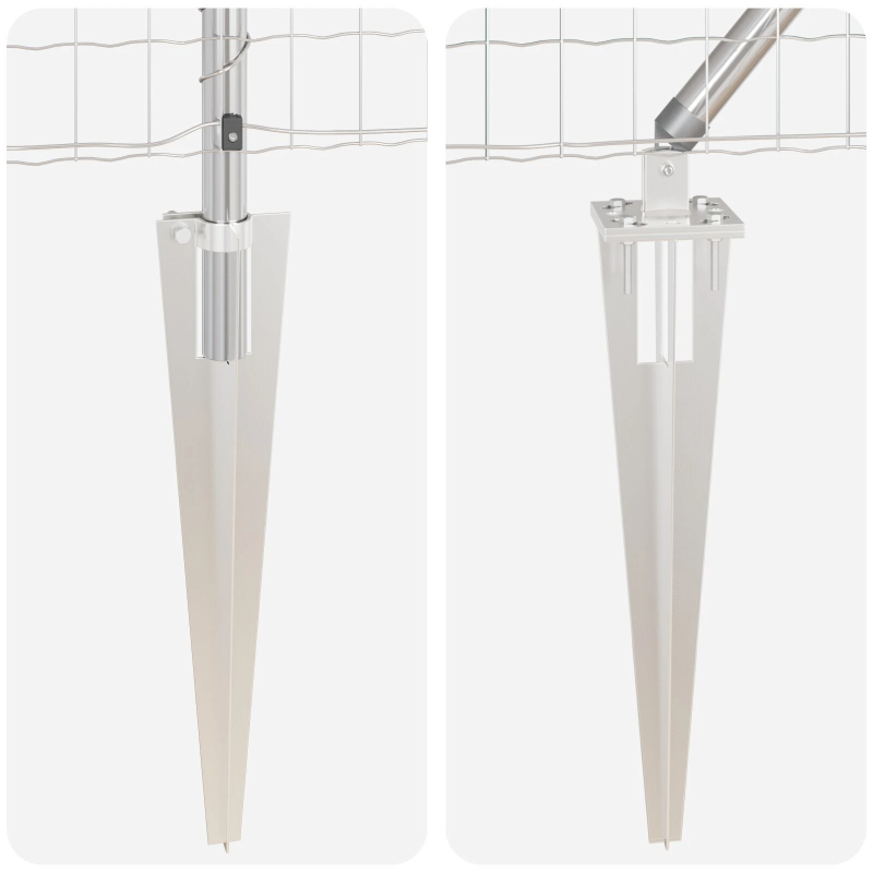 vidaXL Žogs ar stabu Sudraba 0,6 x 25 m Tērauds