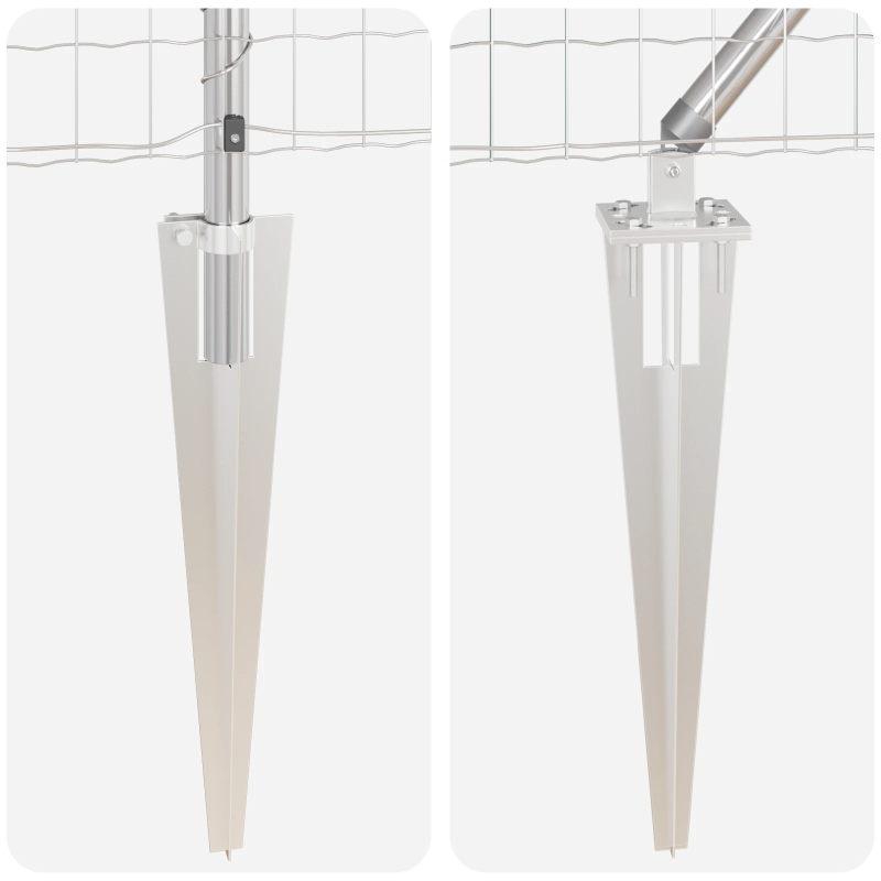 vidaXL Žogs ar stabu Sudraba 0,8 x 25 m Tērauds